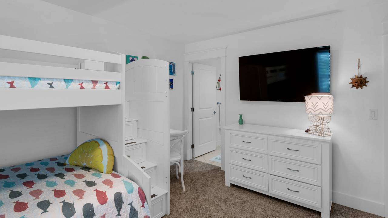 Boho Beach House 3rd Floor Twin-over-Full Bunk Bedroom Boho Beach House 3rd Floor Twin-over-Full Bunk Bedroom