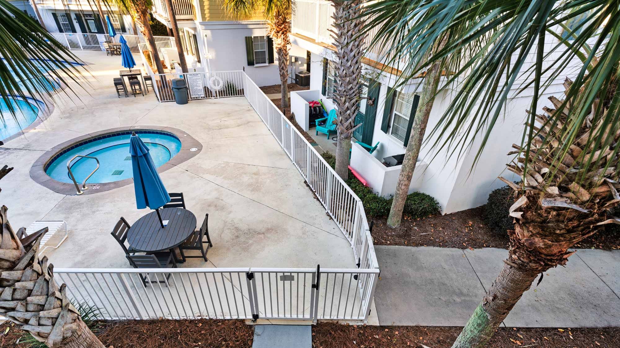 Salty Paws Bungalow Pool view from balcony
