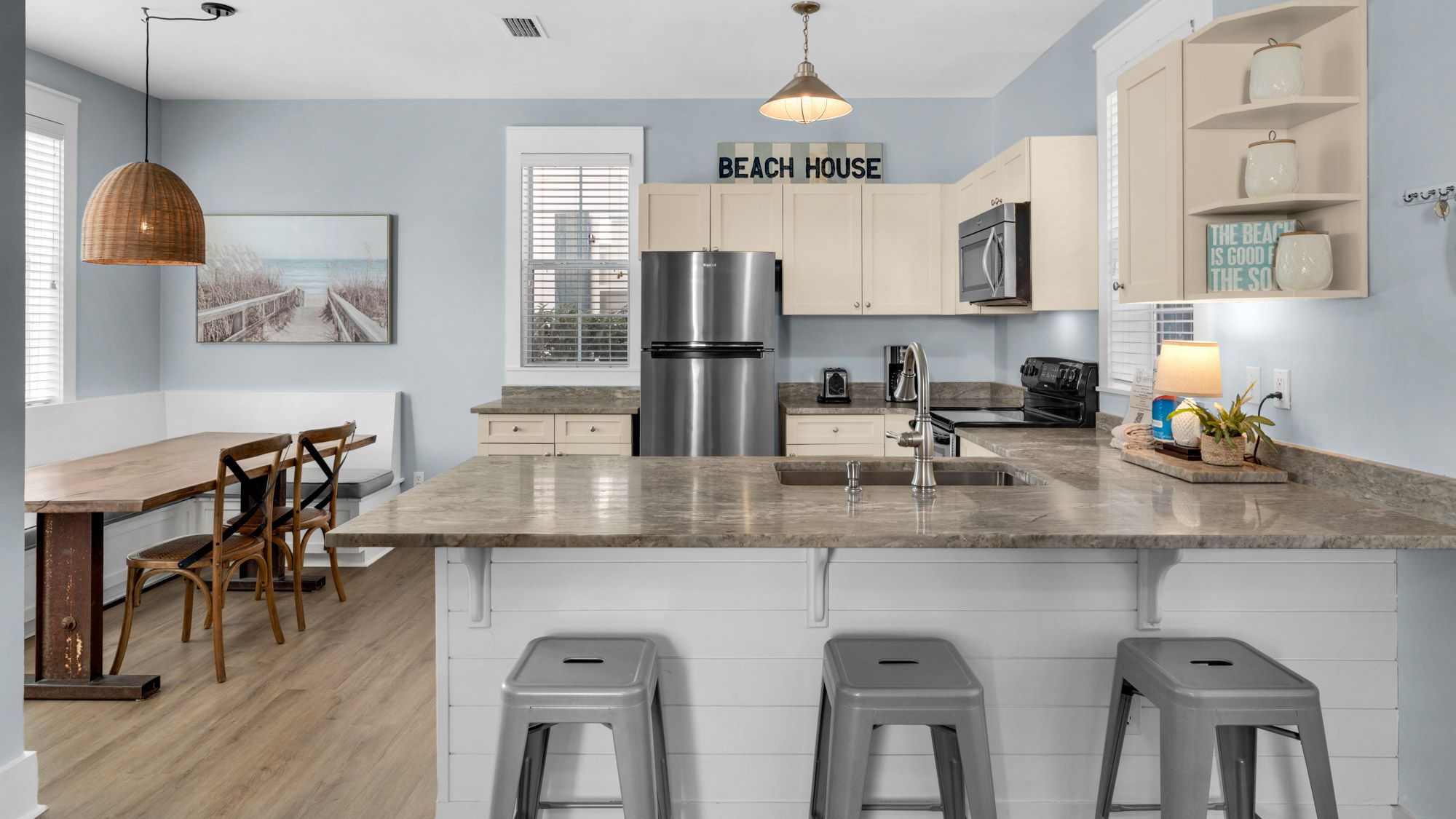 Salty Paws Bungalow Kitchen Area