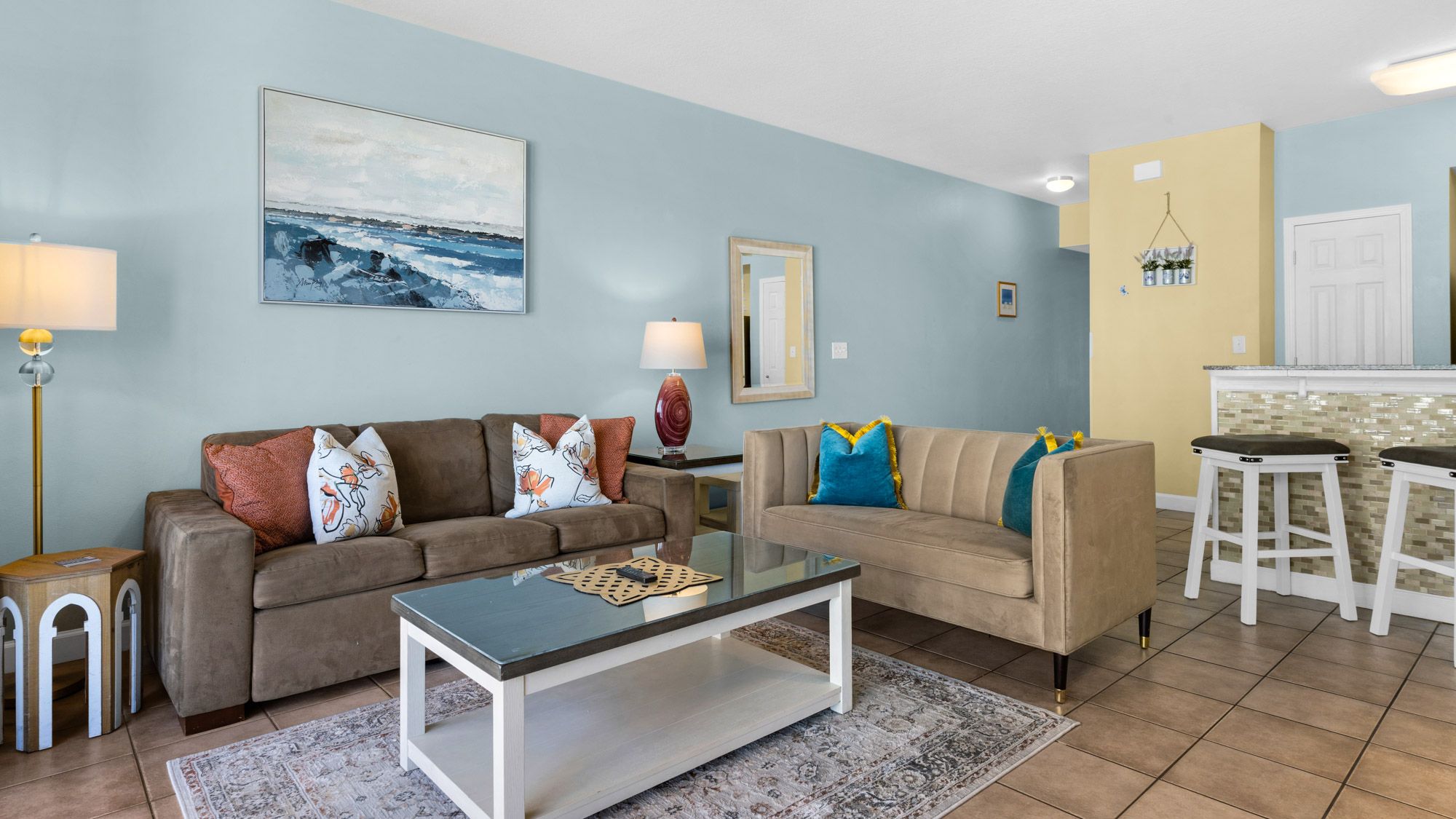 Shores of Panama 1125 Living area and Kitchen