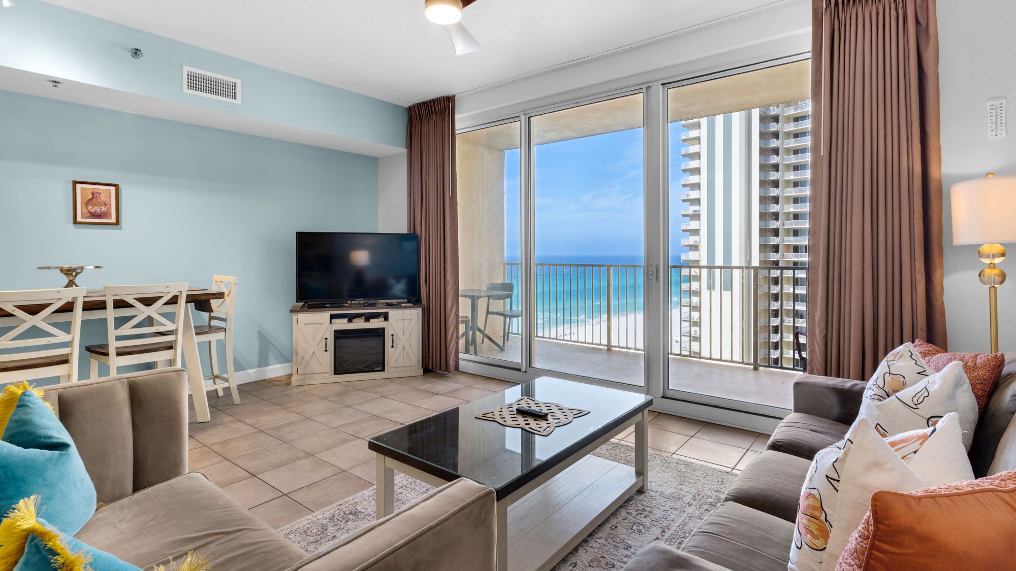 Shores of Panama 1125 Living Area w/ Gulf views