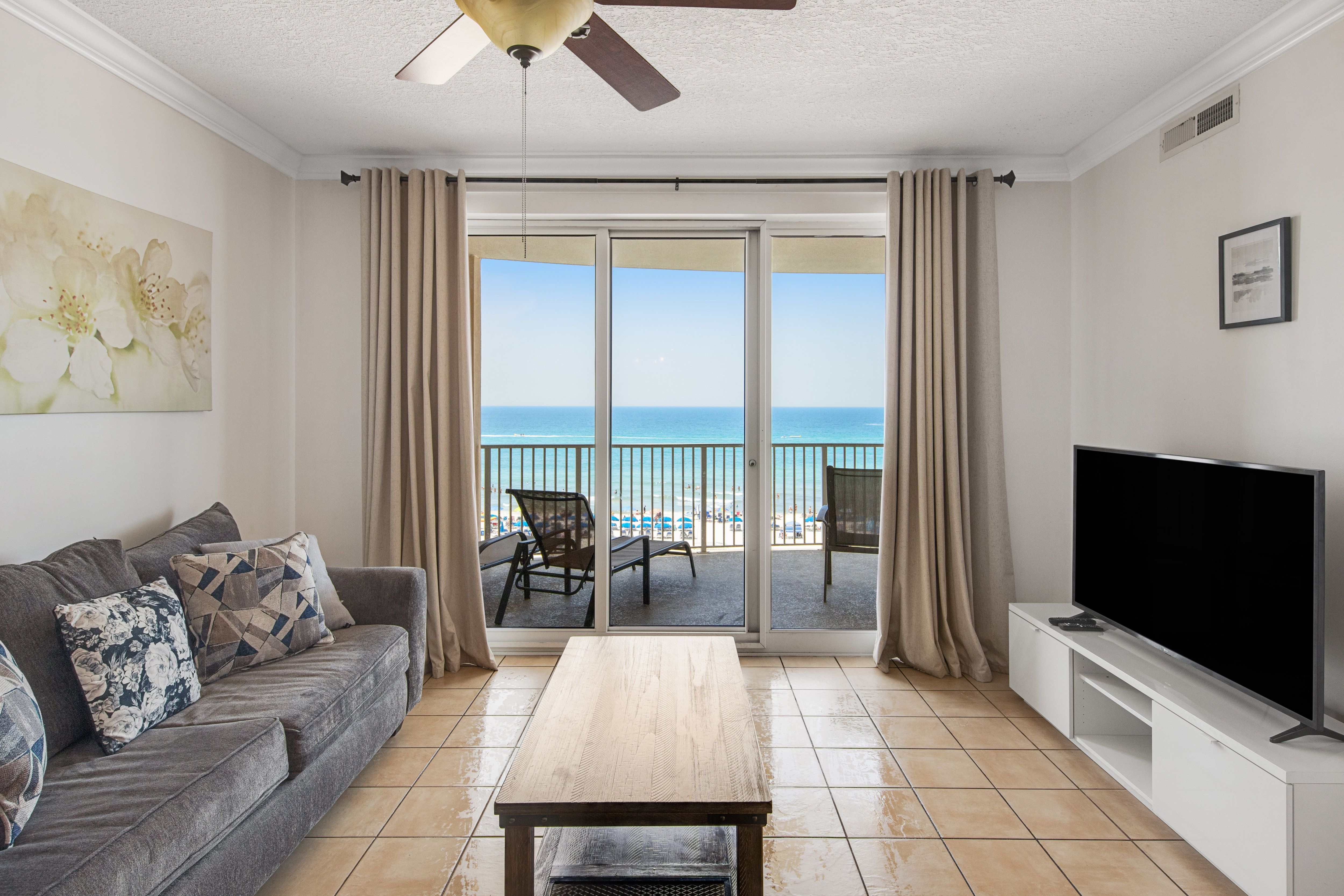 Ocean Villa 502 Living Area with Gulf Views