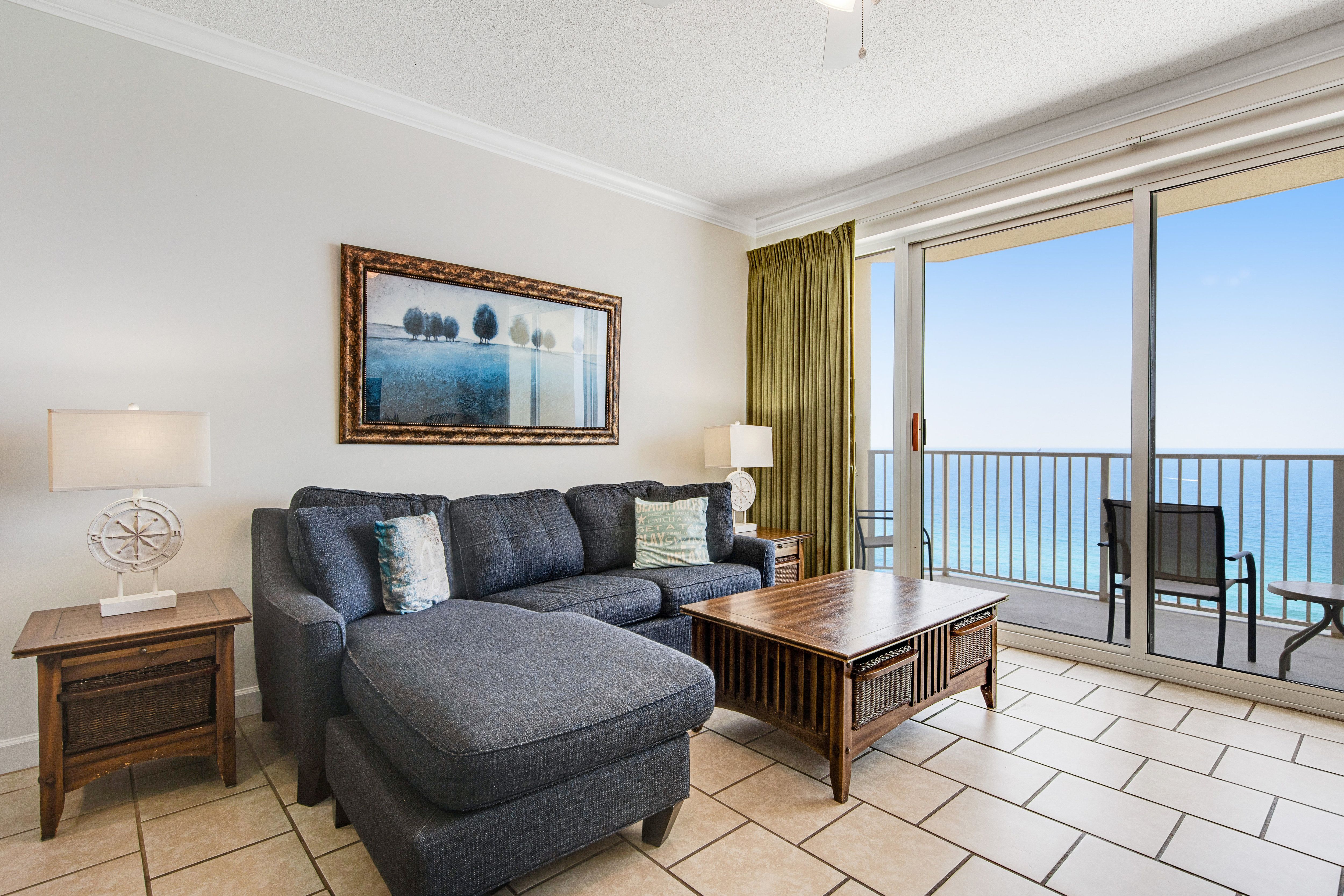 Boardwalk 1805 Living Area with Gulf View