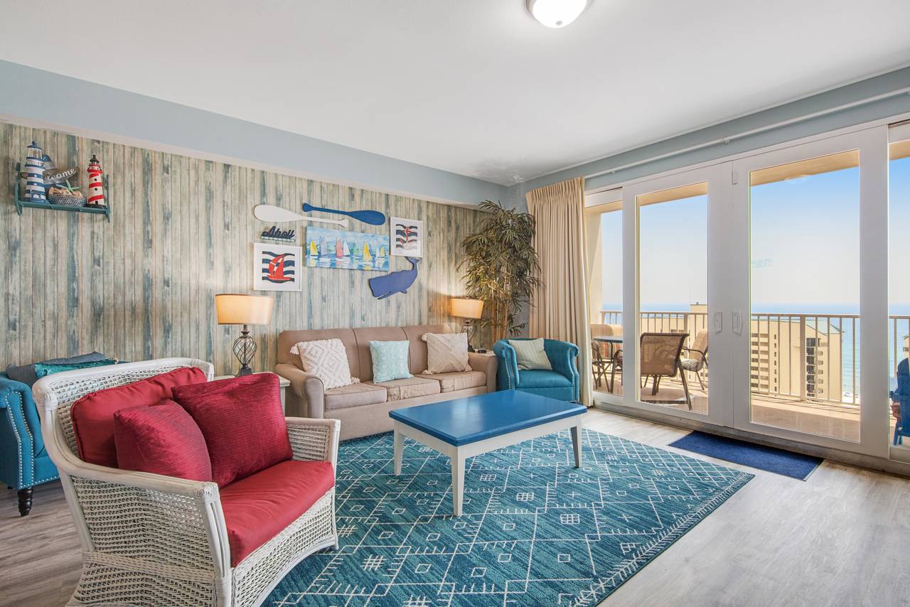 Laketown Wharf 1316 Living Area with Gulf Views Laketown Wharf 1316 Living Area with Gulf Views