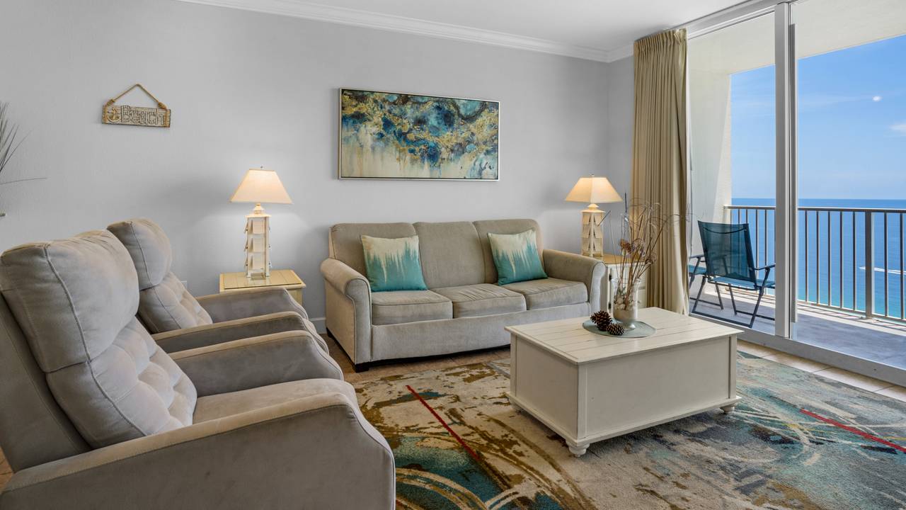 Tidewater 2315 Living Area with Gulf Views Tidewater 2315 Living Area with Gulf Views