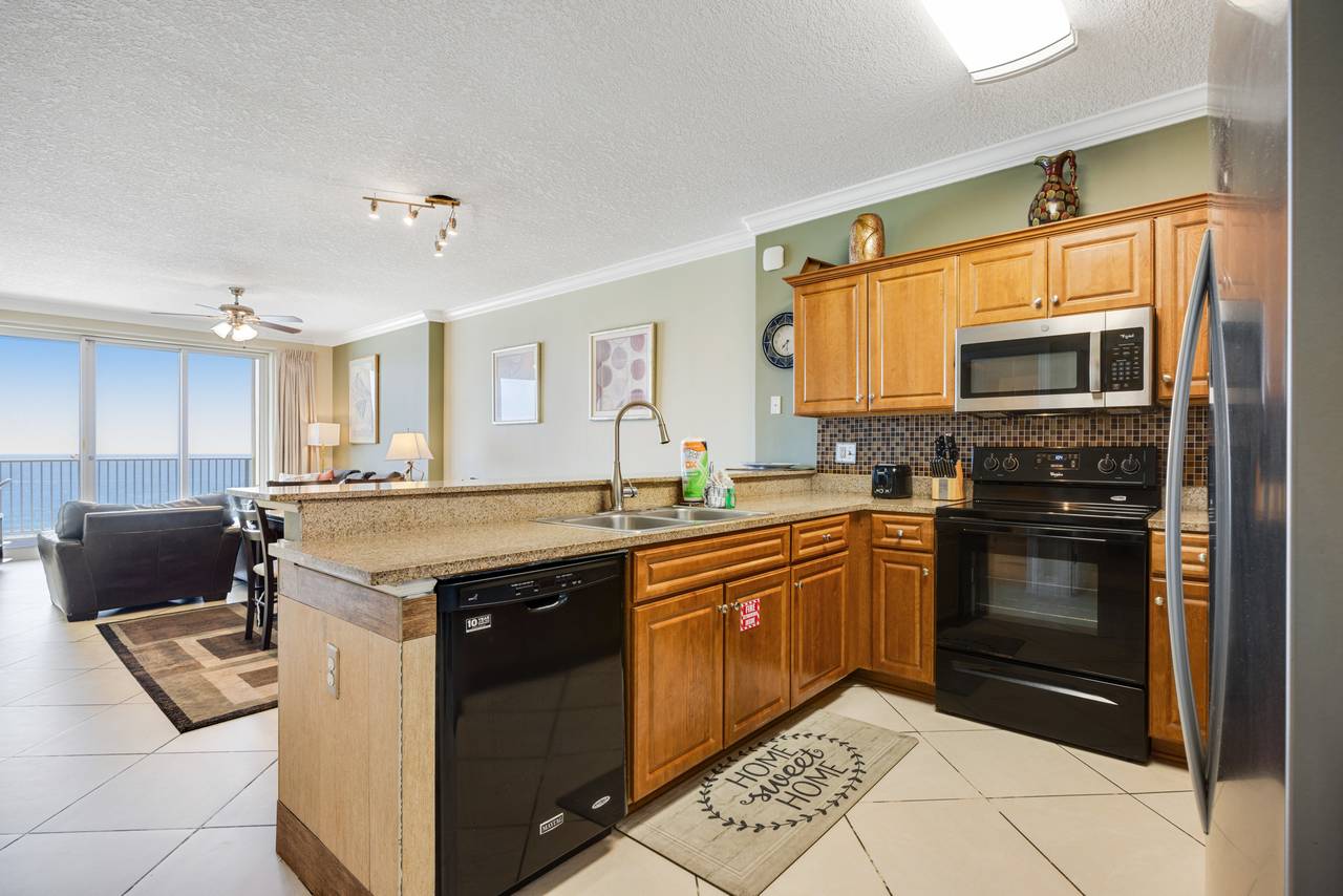 Ocean Villa 1103 Kitchen with Gulf View Ocean Villa 1103 Kitchen with Gulf View