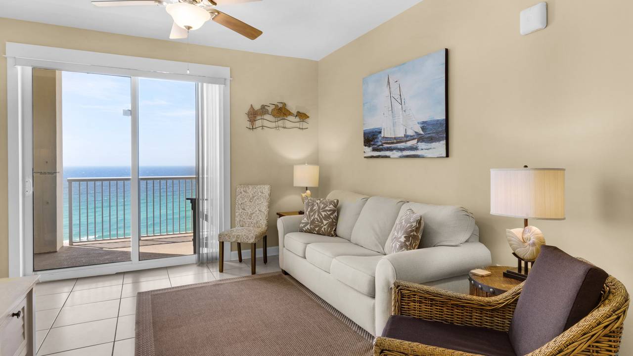 Grand Panama 1-1006 Living area w/ Gulf views Grand Panama 1-1006 Living area w/ Gulf views