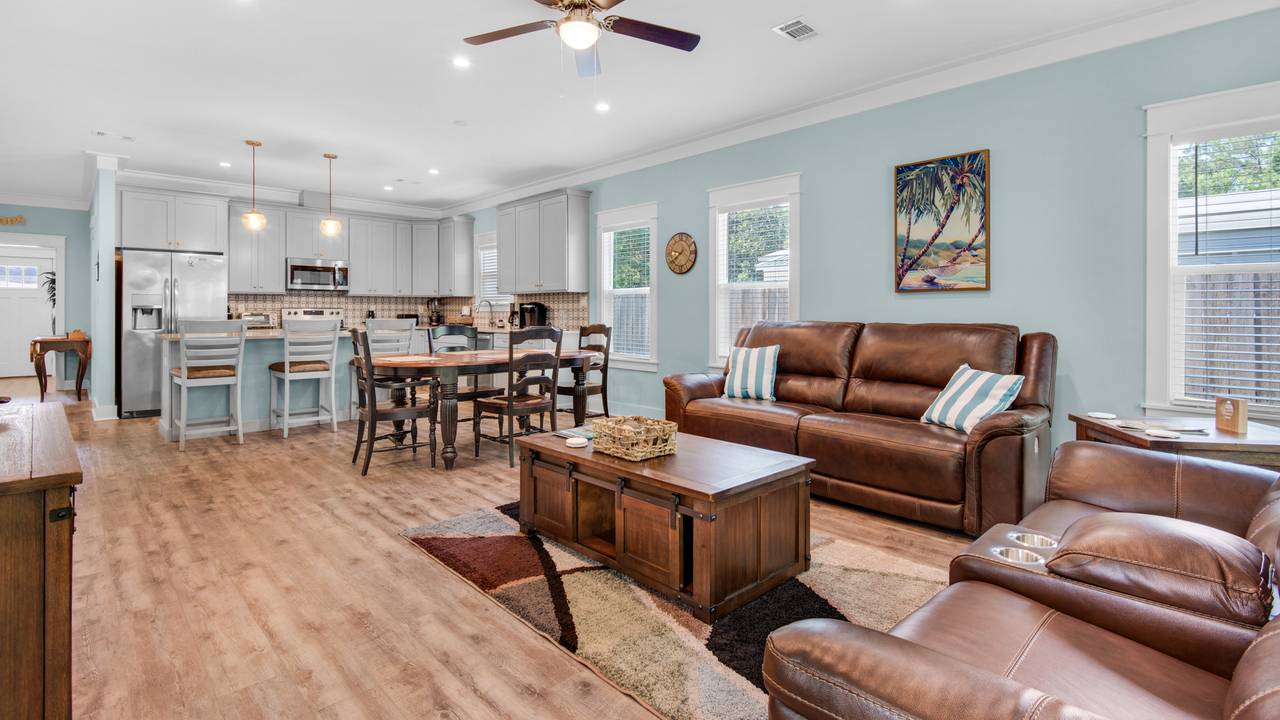 Boat and Beach Living Area, Dining Table and Kitchen Boat and Beach Living Area, Dining Table and Kitchen