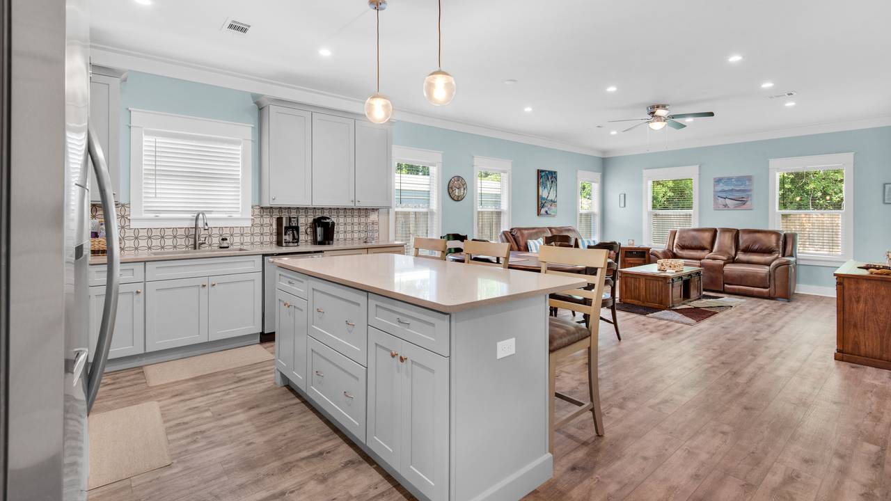 Boat and Beach Kitchen and Living Area Boat and Beach Kitchen and Living Area