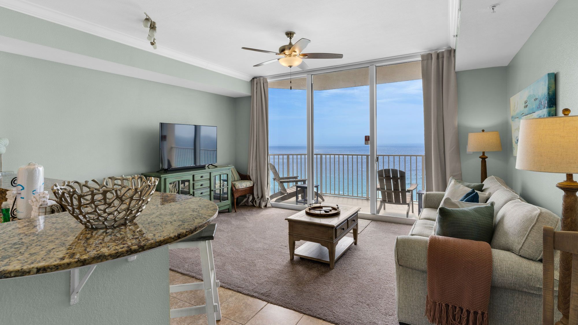 Tidewater 1416 Living Area w/ Gulf views