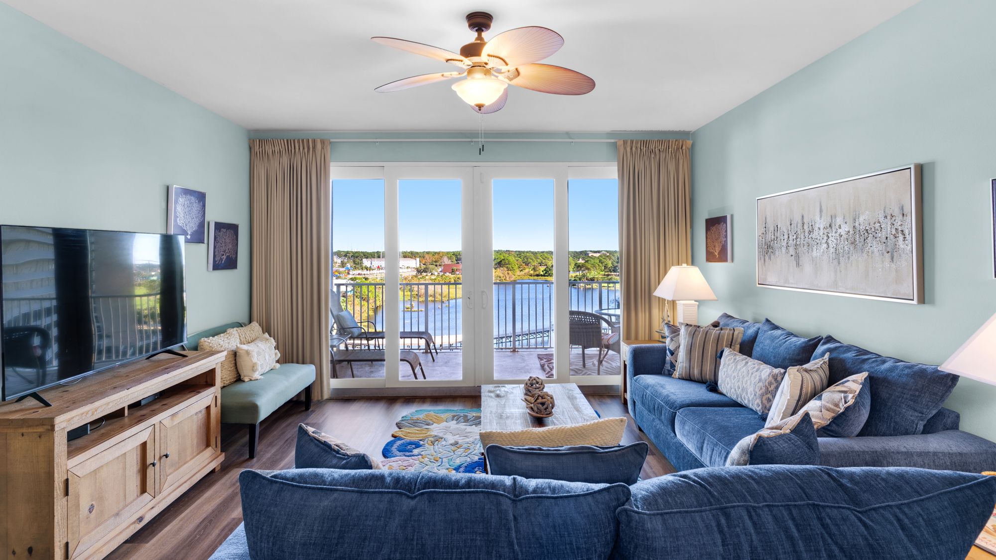 Laketown Wharf 729 Living Area lake view