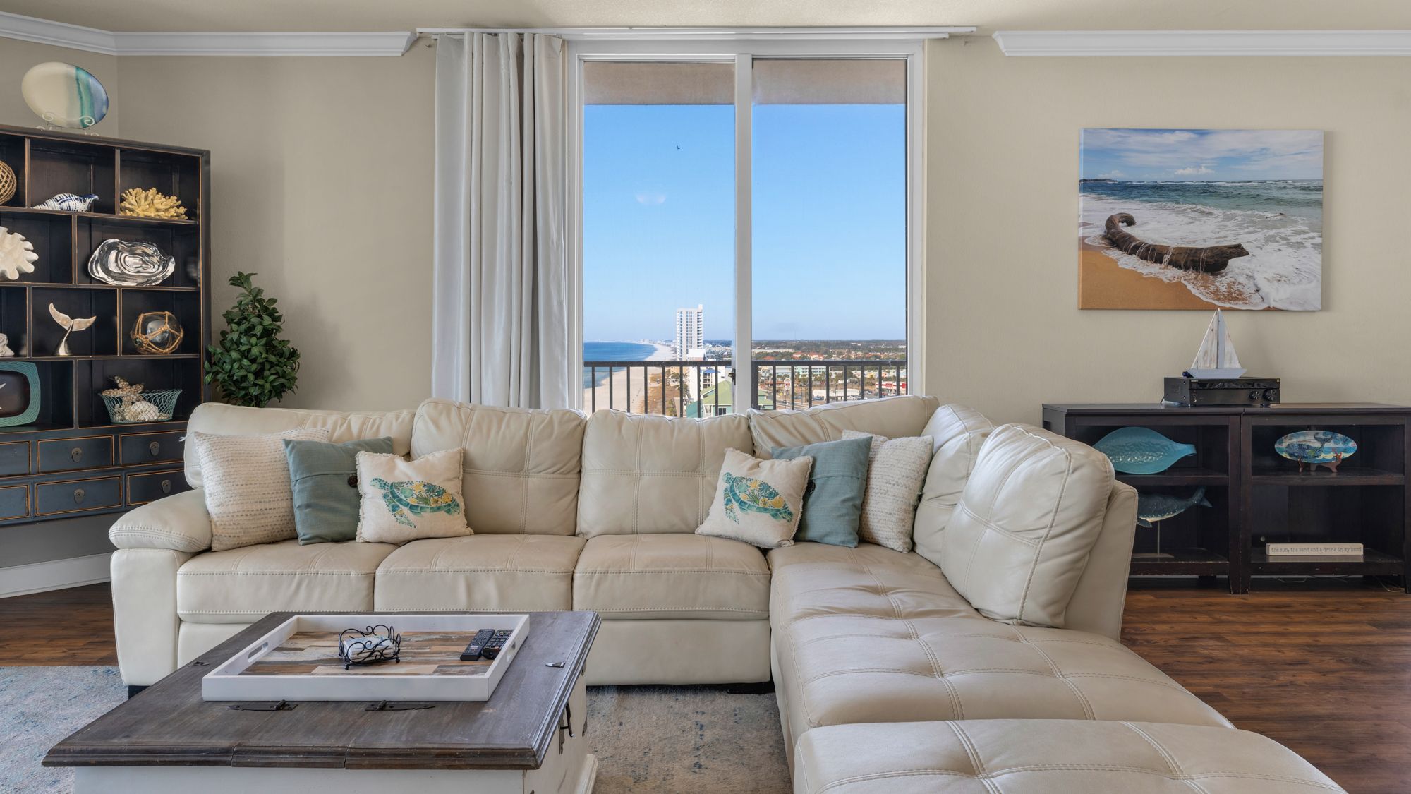 Tidewater 1301 Living Area with Gulf Views