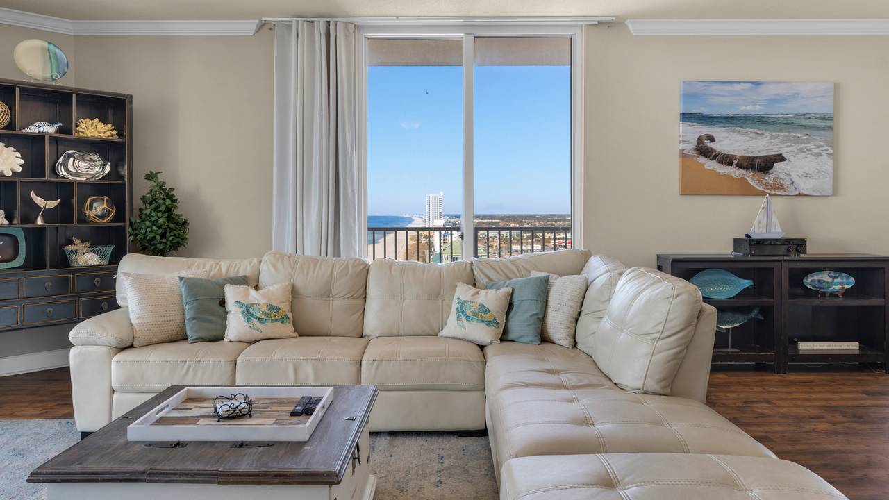 Tidewater 1301 Living Area with Gulf Views Tidewater 1301 Living Area with Gulf Views