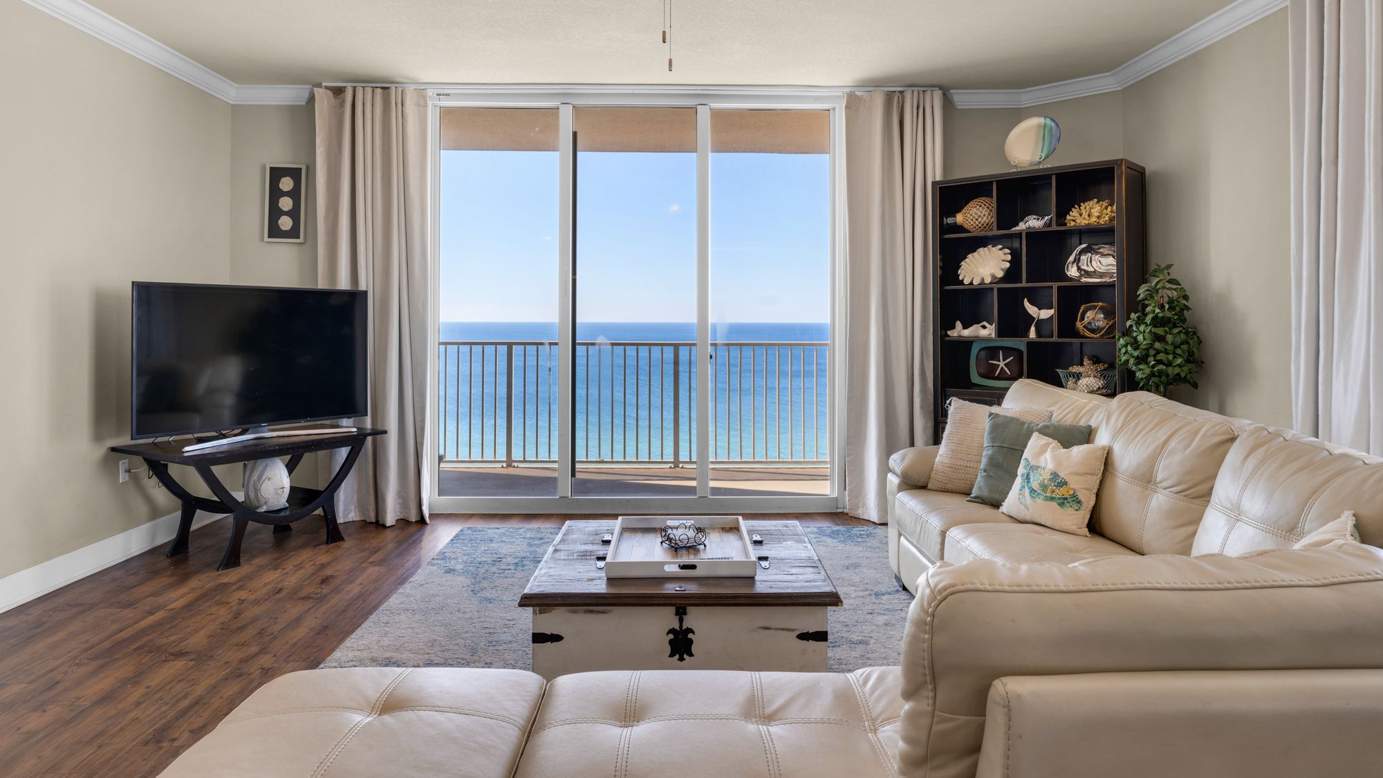 Tidewater 1301 Living Area with Gulf Views