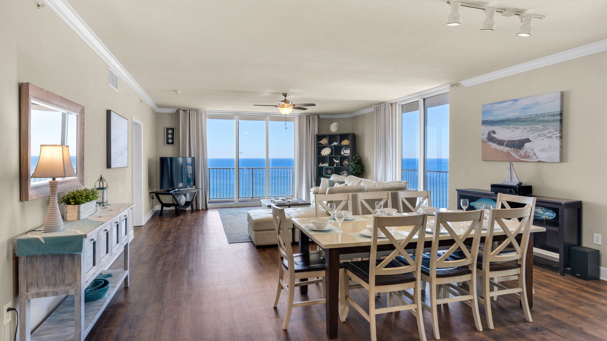 Tidewater 1301 Living Area with Gulf Views