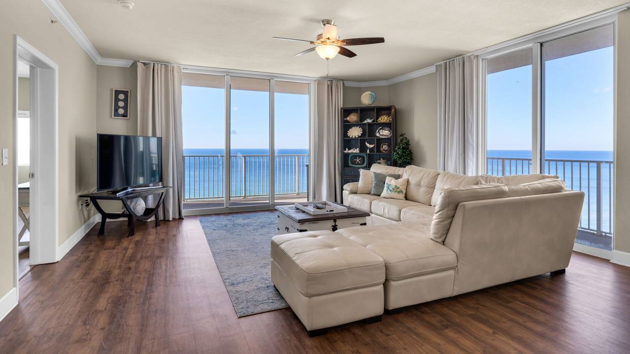 Tidewater 1301 Living Area with Gulf Views Tidewater 1301 Living Area with Gulf Views