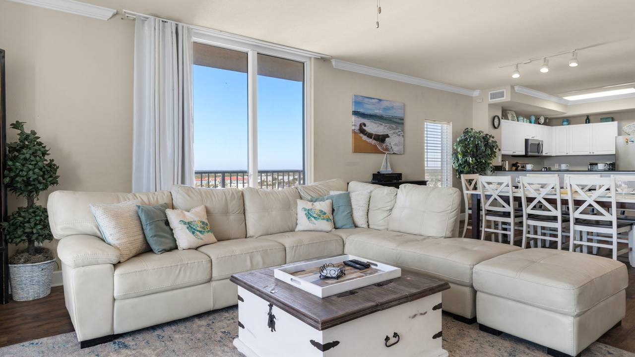 Tidewater 1301 Living Area with Gulf Views Tidewater 1301 Living Area with Gulf Views