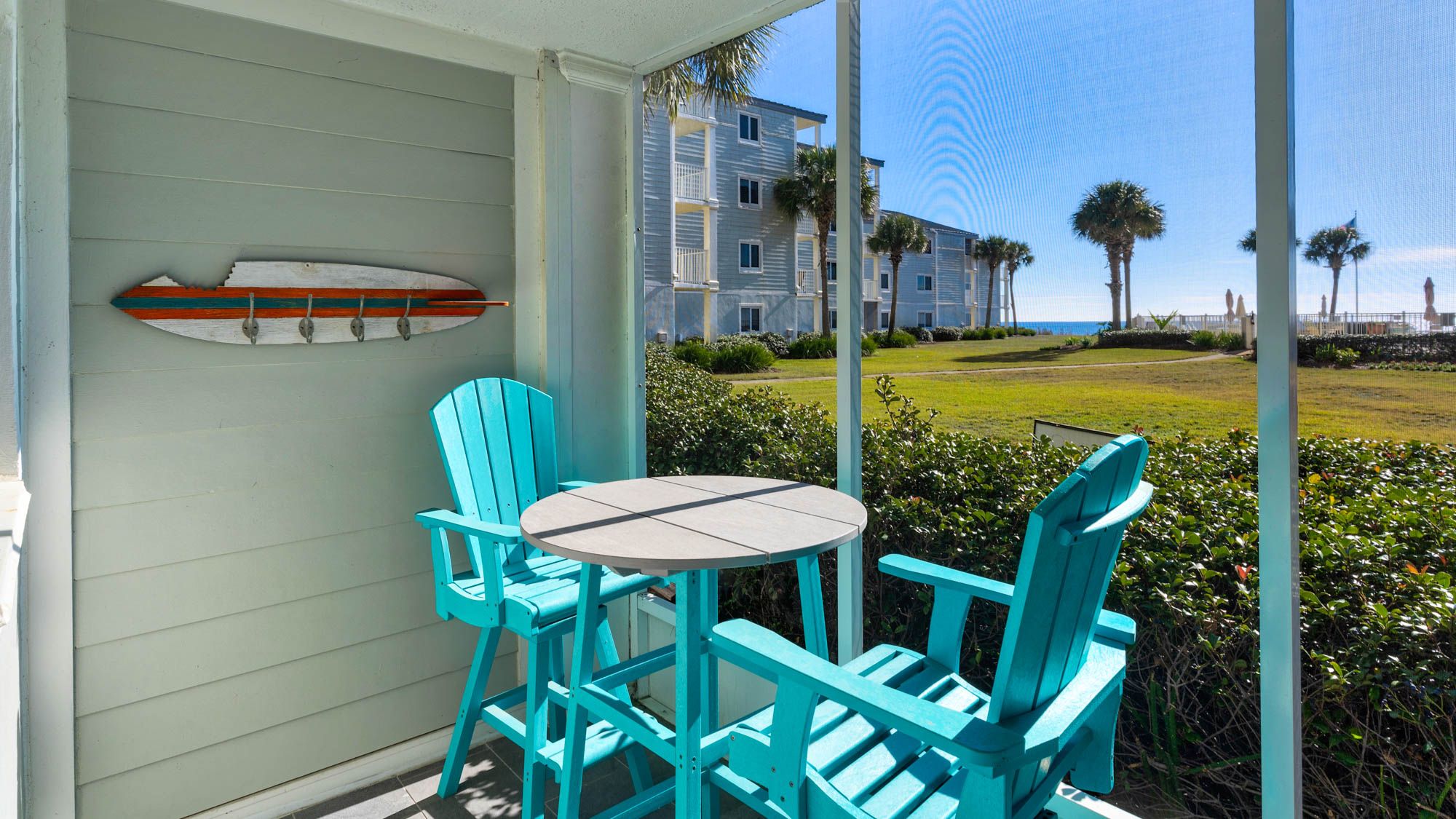 Sand Cliffs 108 Patio Area with Gulf Views