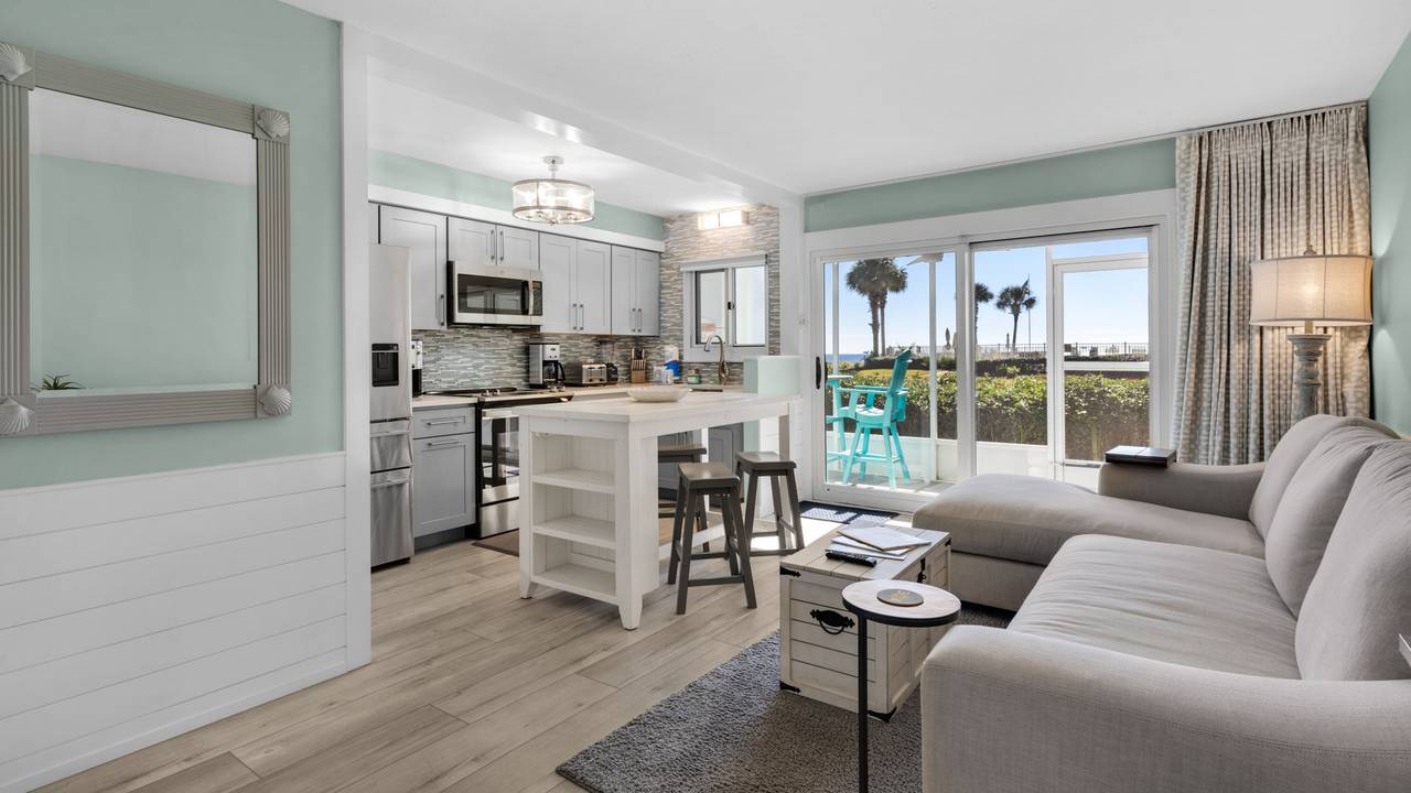 Sand Cliffs 108 Living Area into Kitchen Sand Cliffs 108 Living Area into Kitchen