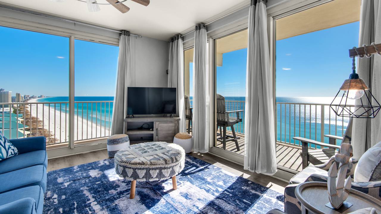 Shores of Panama 1831 Living Area with Gulf Views Shores of Panama 1831 Living Area with Gulf Views