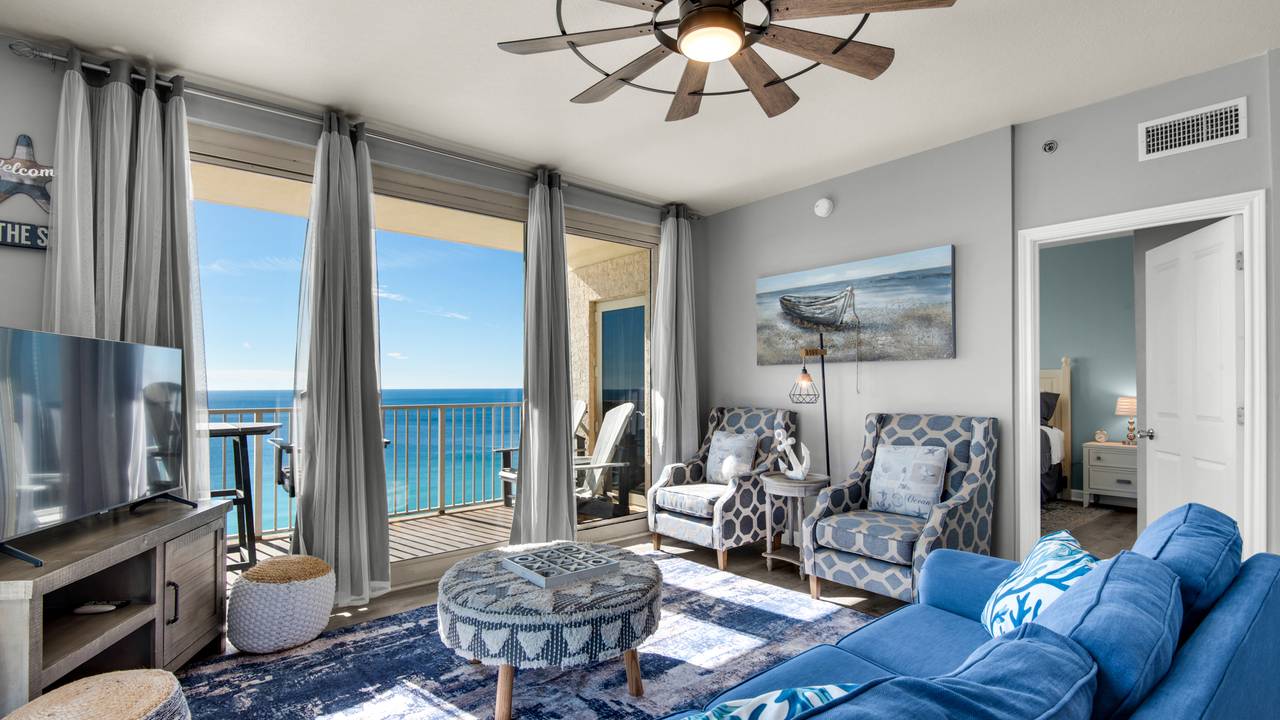 Shores of Panama 1831 Living Area with Gulf Views Shores of Panama 1831 Living Area with Gulf Views