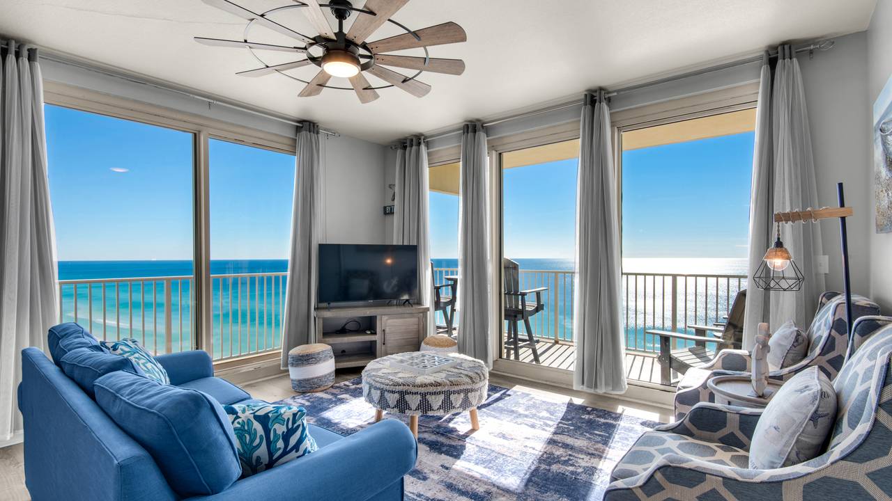 Shores of Panama 1831 Living Area with Gulf Views Shores of Panama 1831 Living Area with Gulf Views