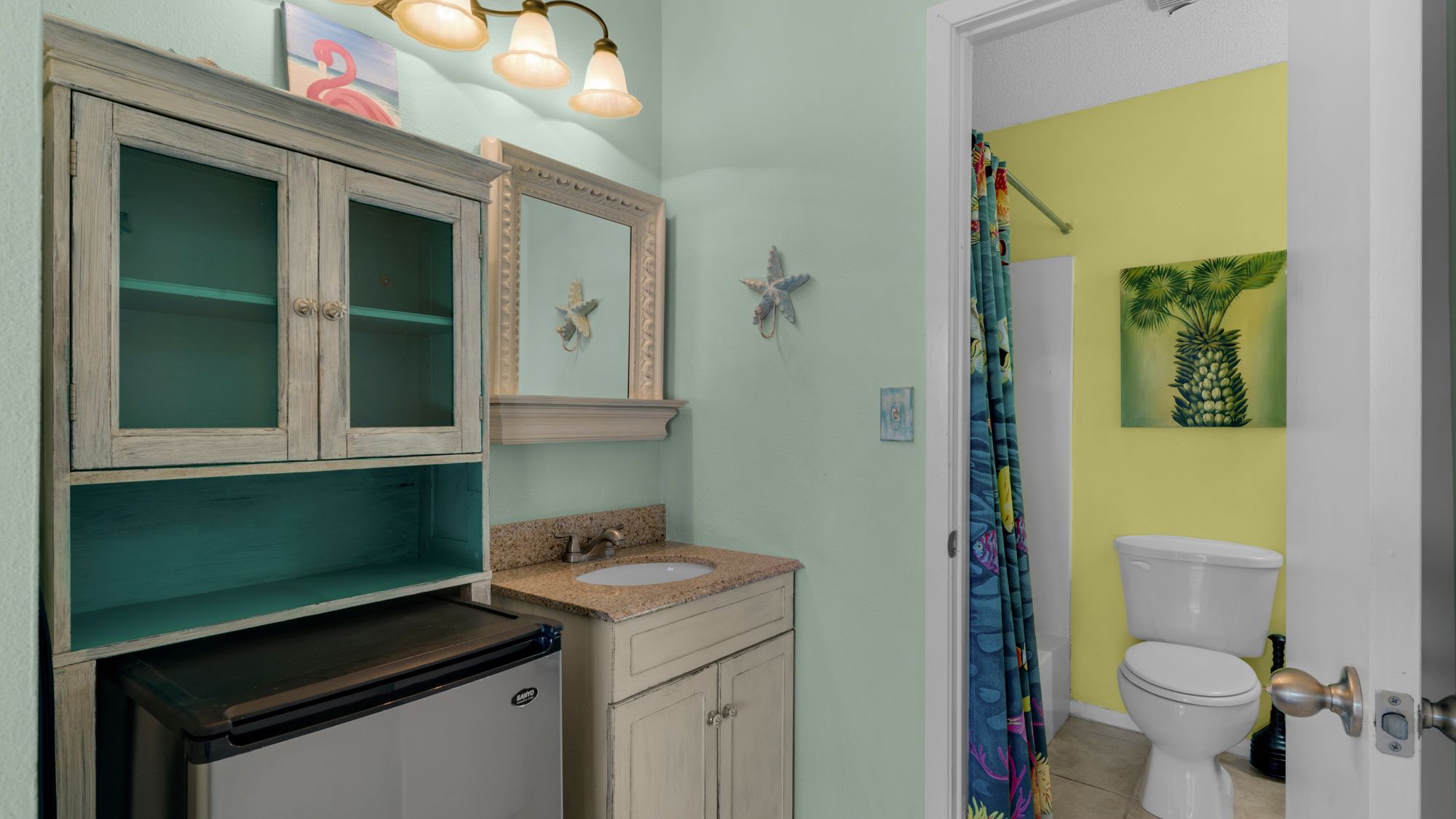 Portside Resort D1 Master Bedroom Mini Fridge, Vanity Sink and S