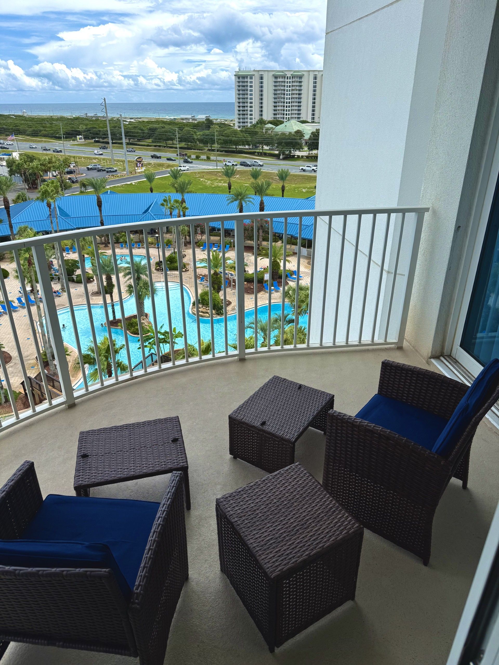 New furniture in the balcony area