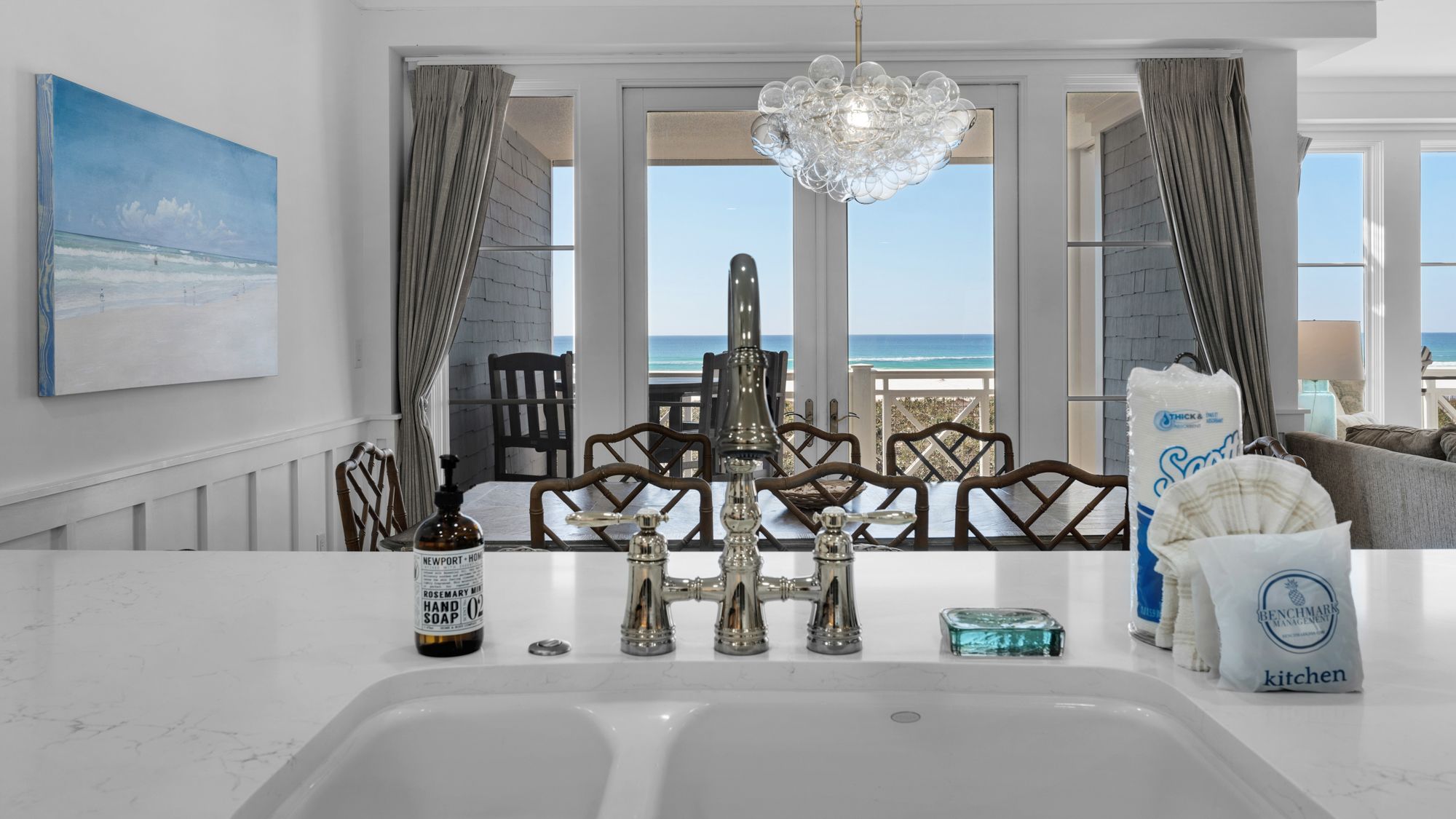 Kitchen sink with gulf views