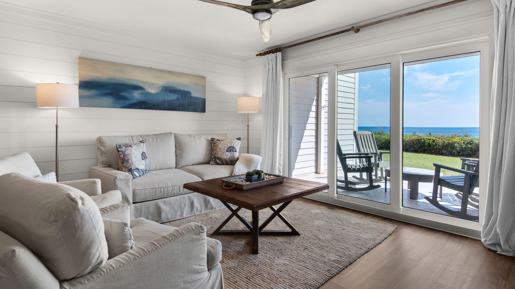 Seashadows Townhomes 4 - Living area w/ Gulf views