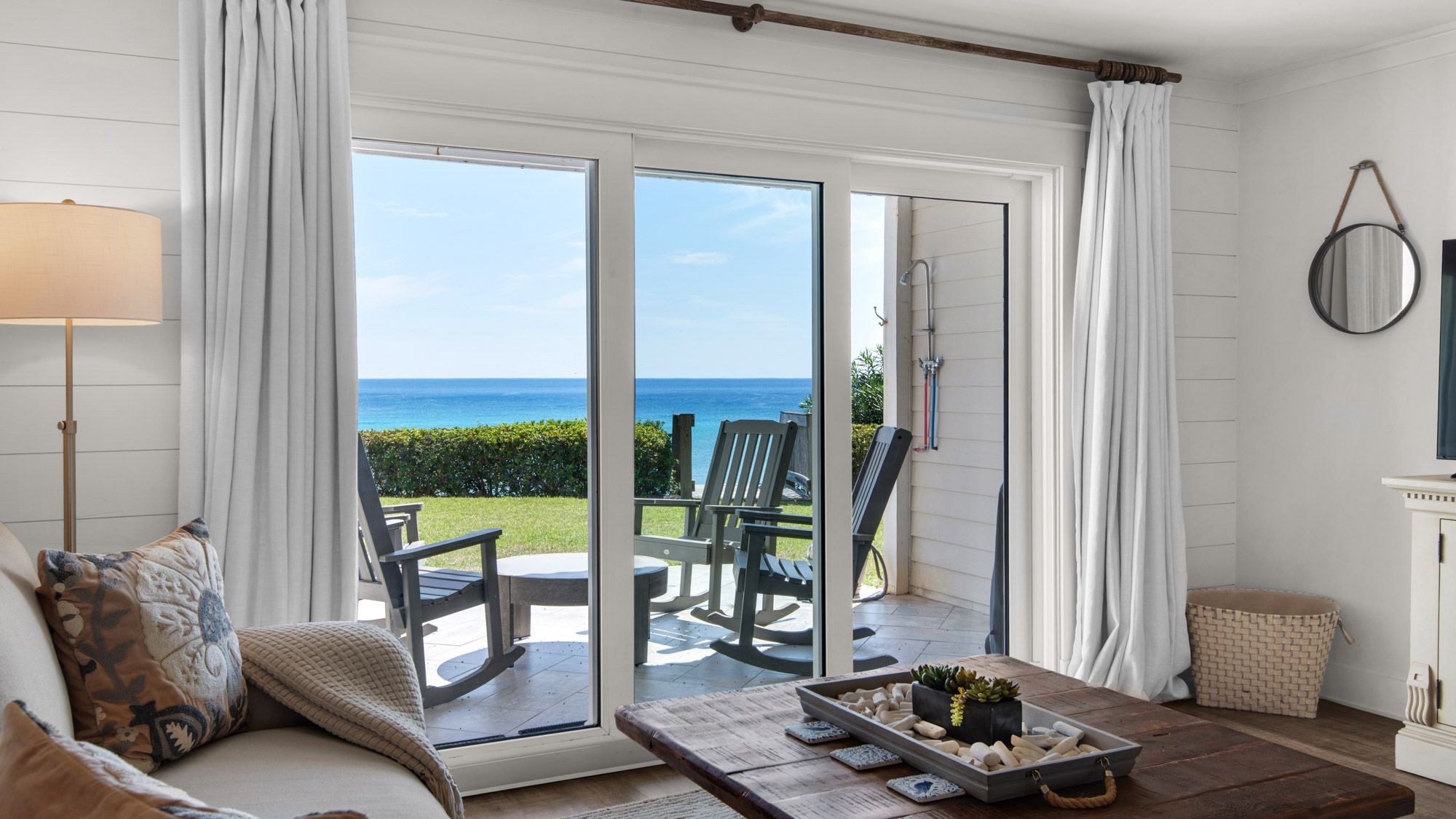 Seashadows Townhomes 4 - Living area w/ Gulf views