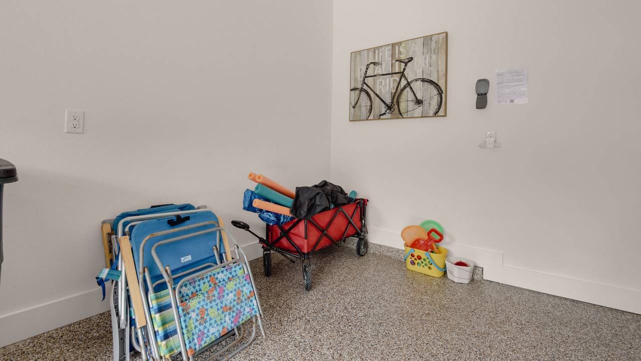 Prominence B - 30 Ray | Garage area w/ beach accessories Prominence B - 30 Ray | Garage area w/ beach accessories