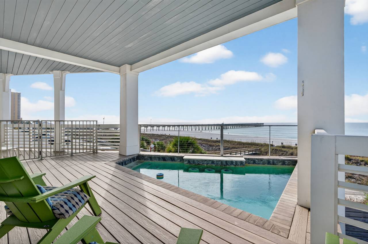 2nd Floor - Balcony with Gulf-front Heated Pool 2nd Floor - Balcony with Gulf-front Heated Pool