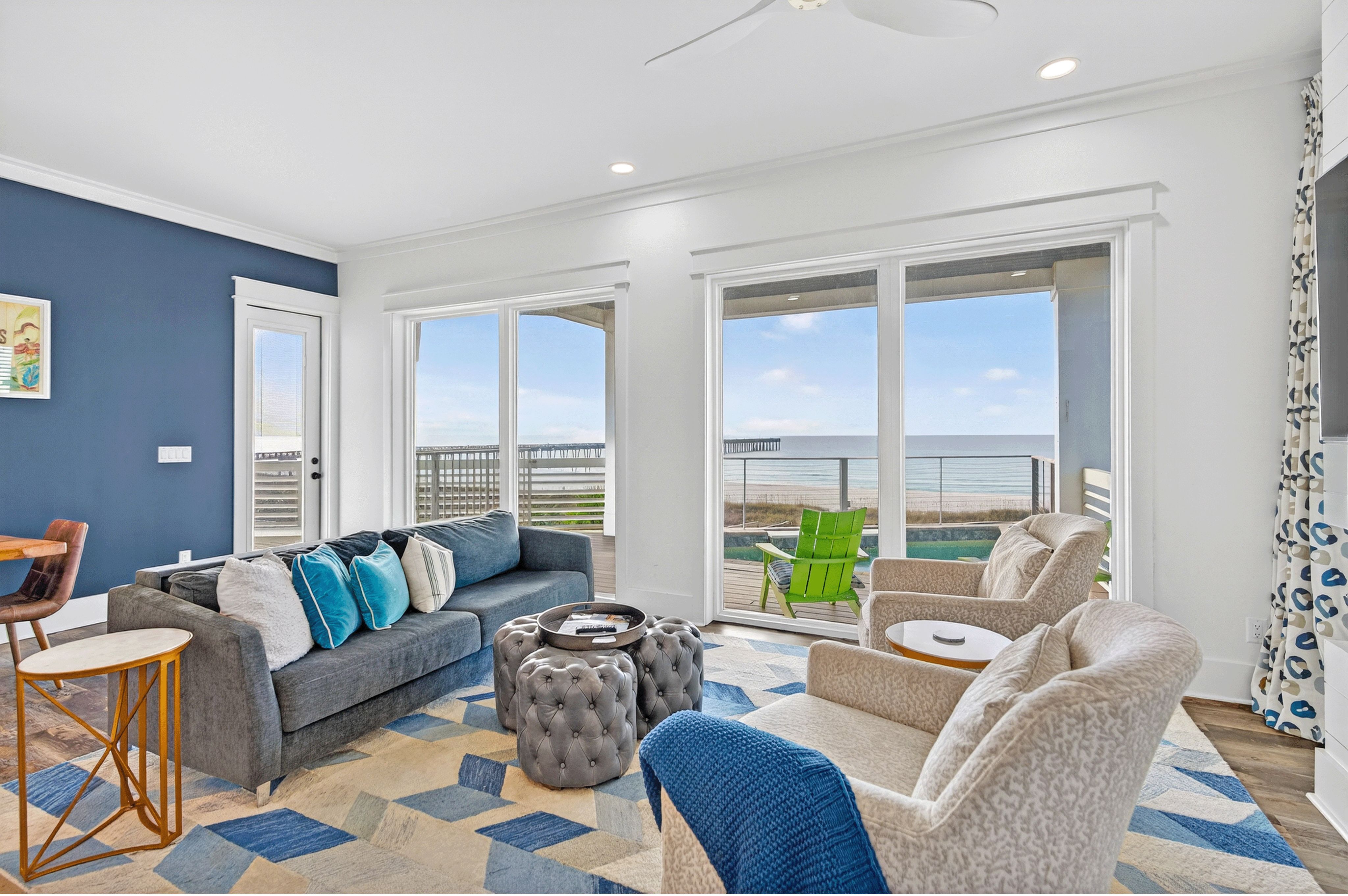 2nd Floor - Living area with ocean views