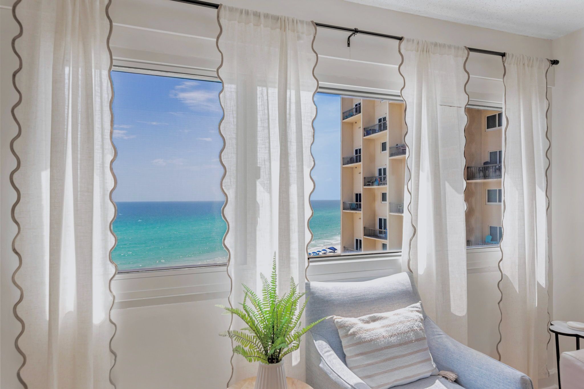 2nd Level - Living area with Gulf views