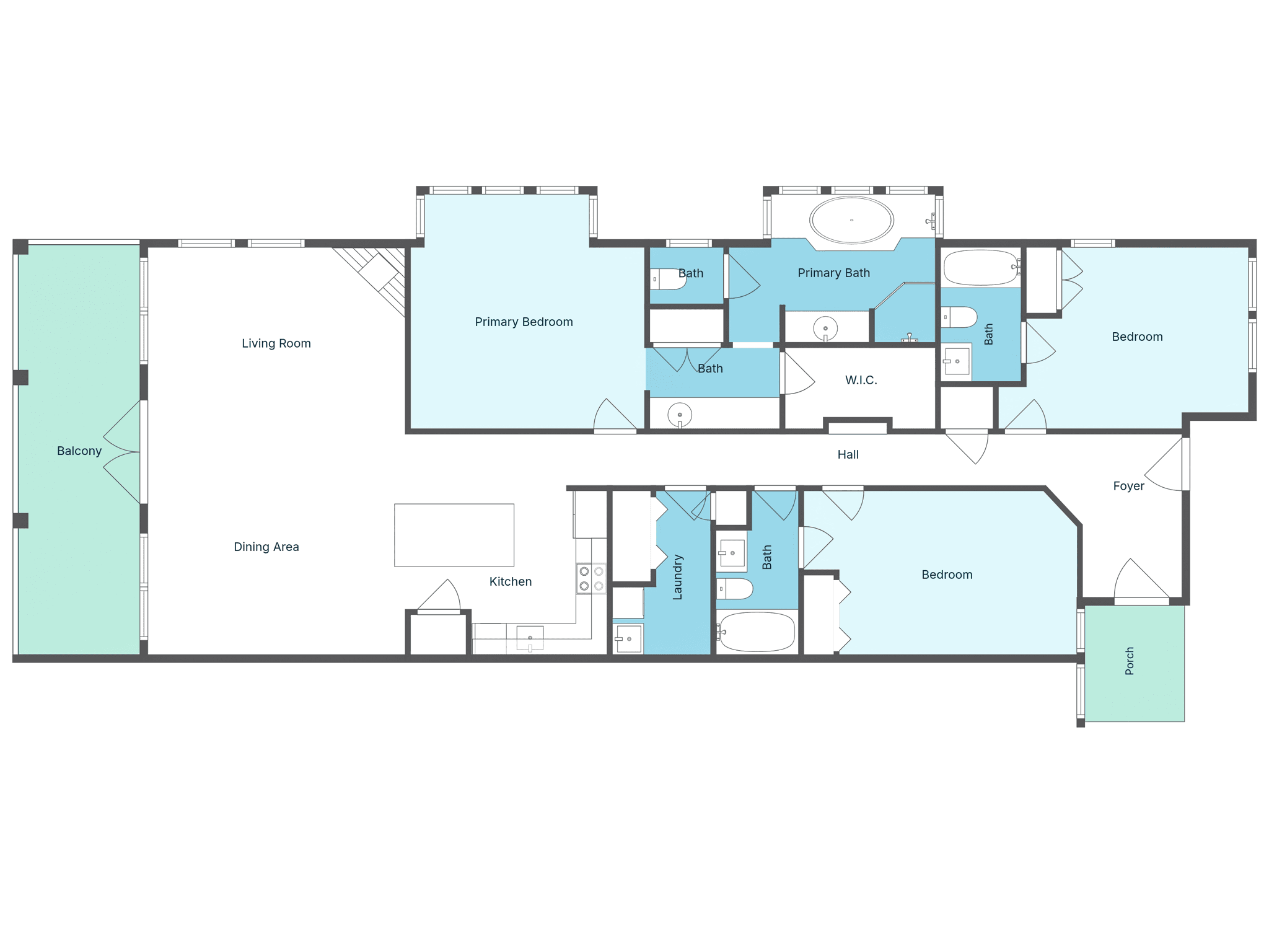 Seaview Villas B402 – Floor Plan