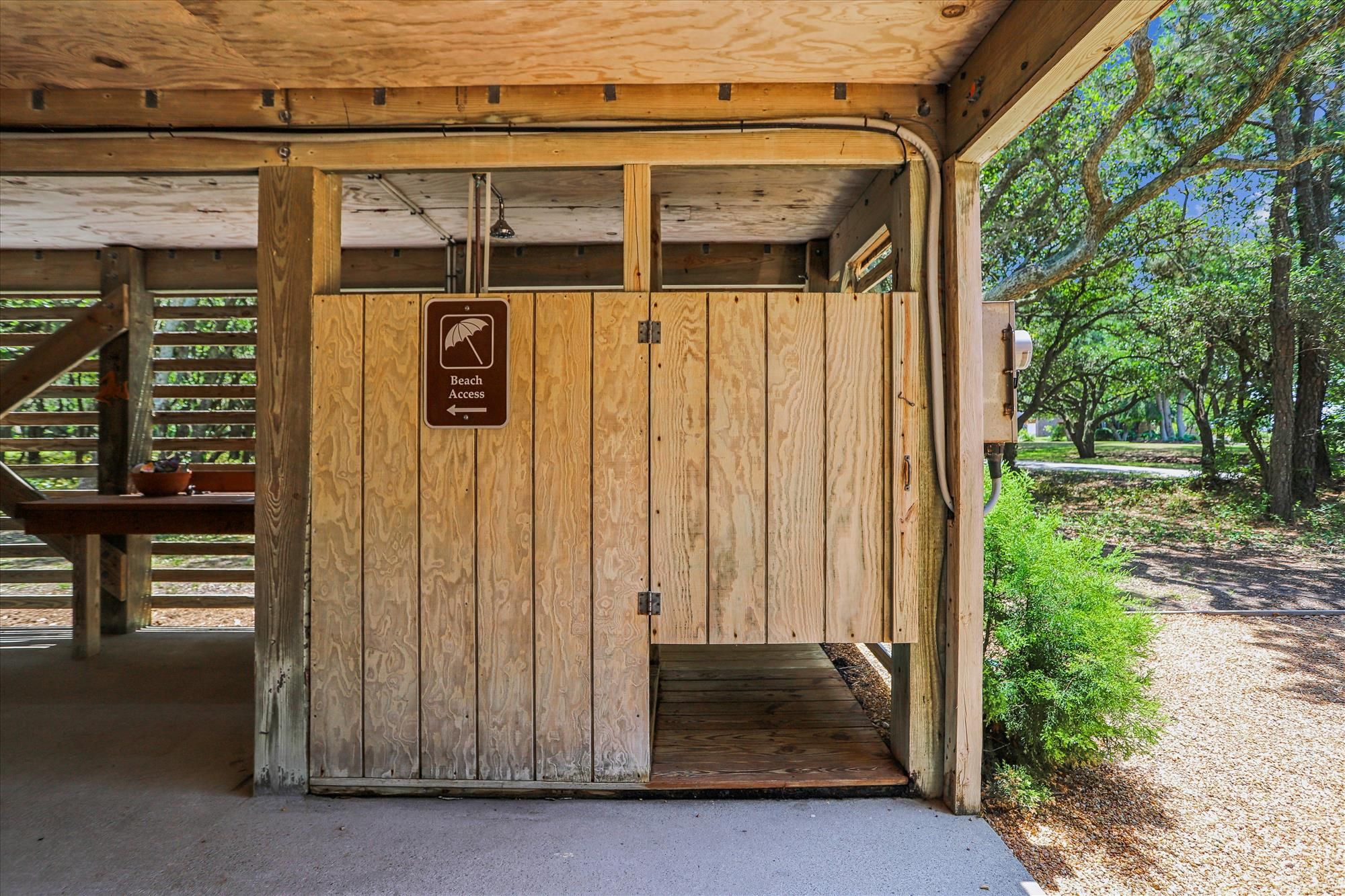 Enclosed Outside Shower