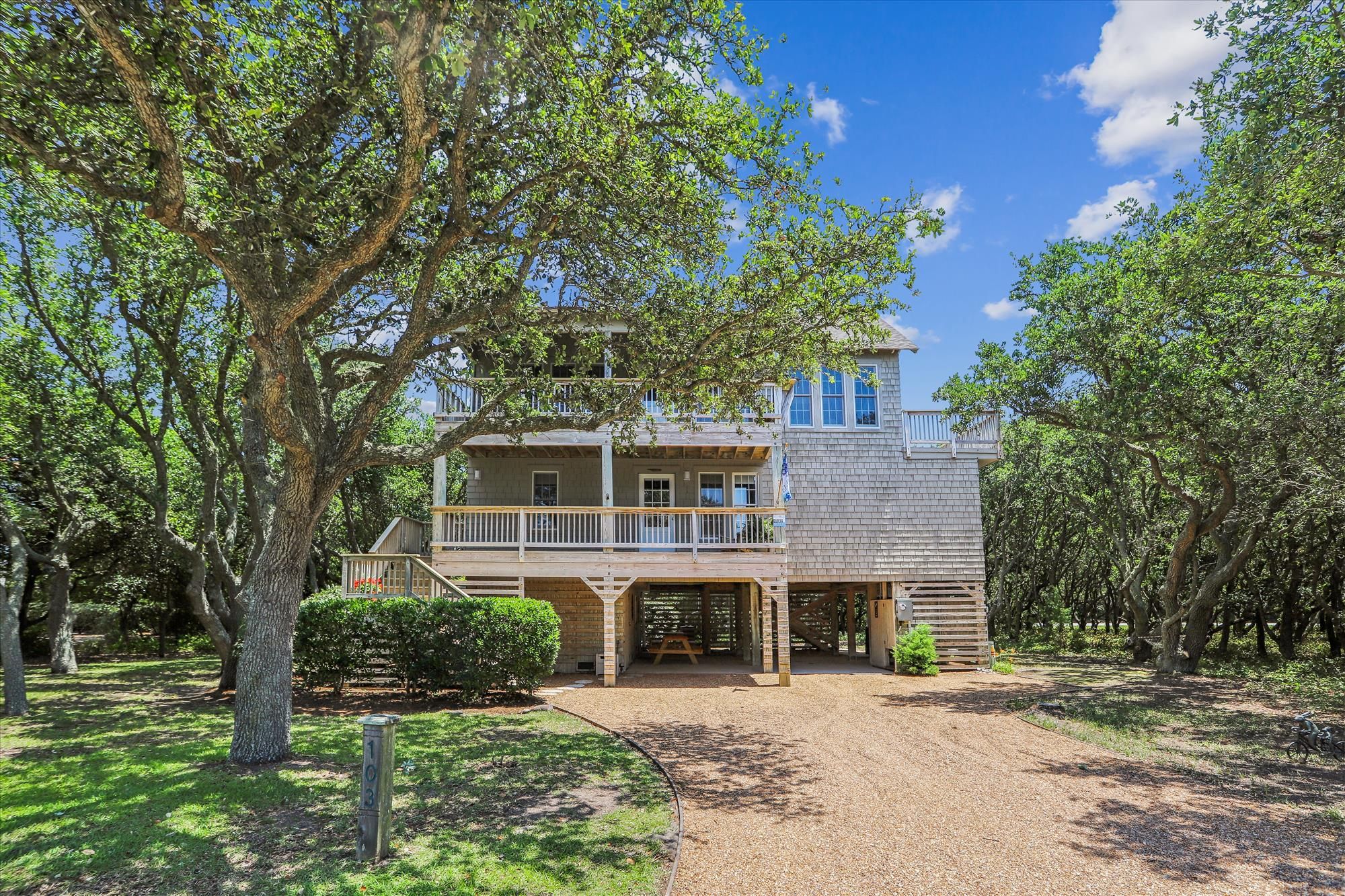 Front Exterior with Large Driveway