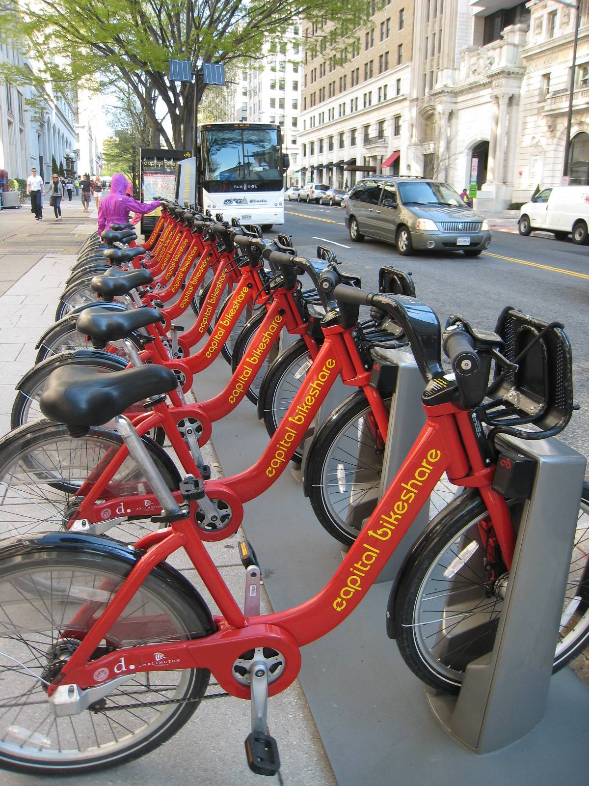 Capitol BikeShare rental racks in Georgetown