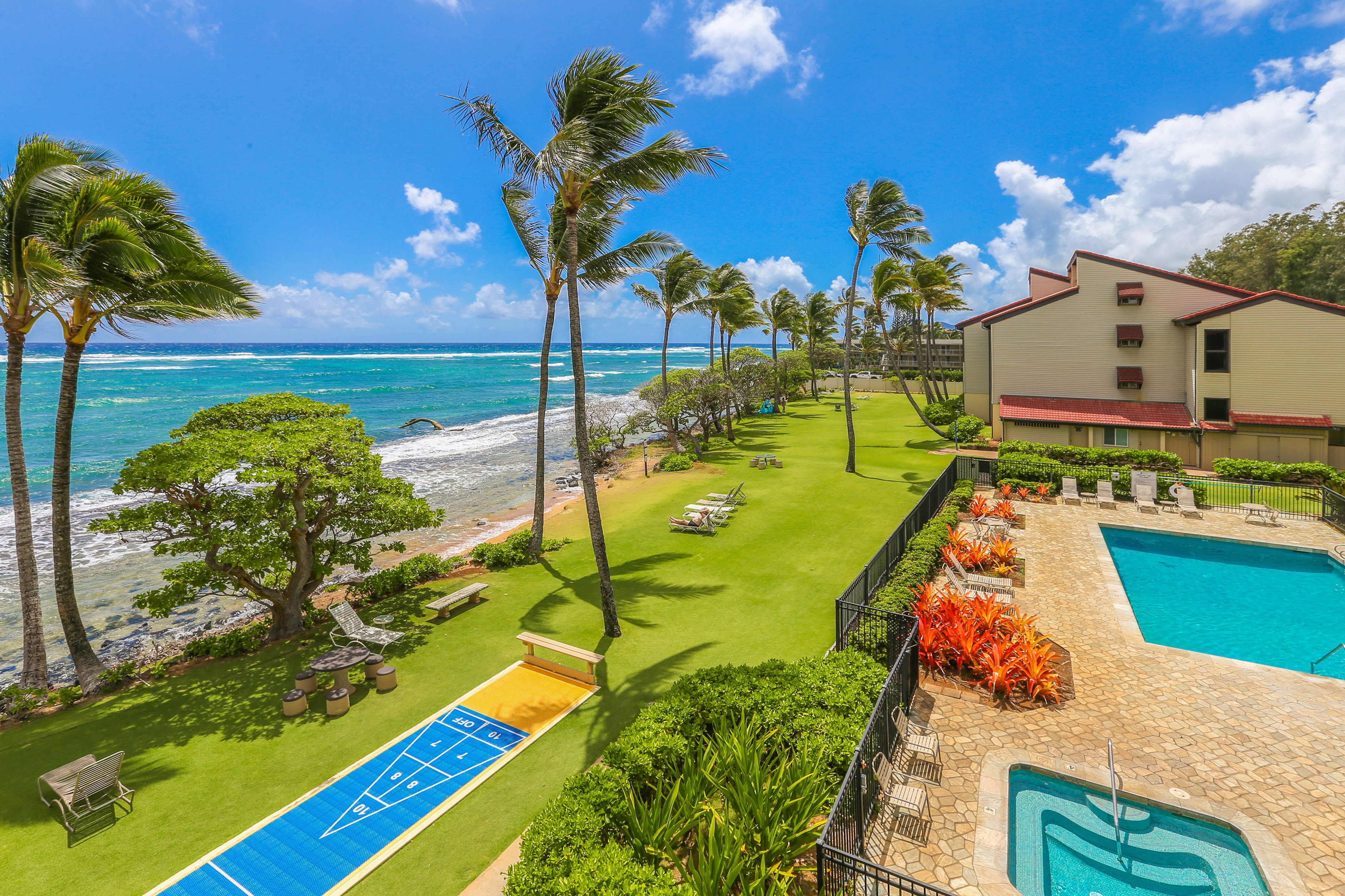 Kapaa Shore Resort C327, Oceanfront Garden Island Properties & Kauai