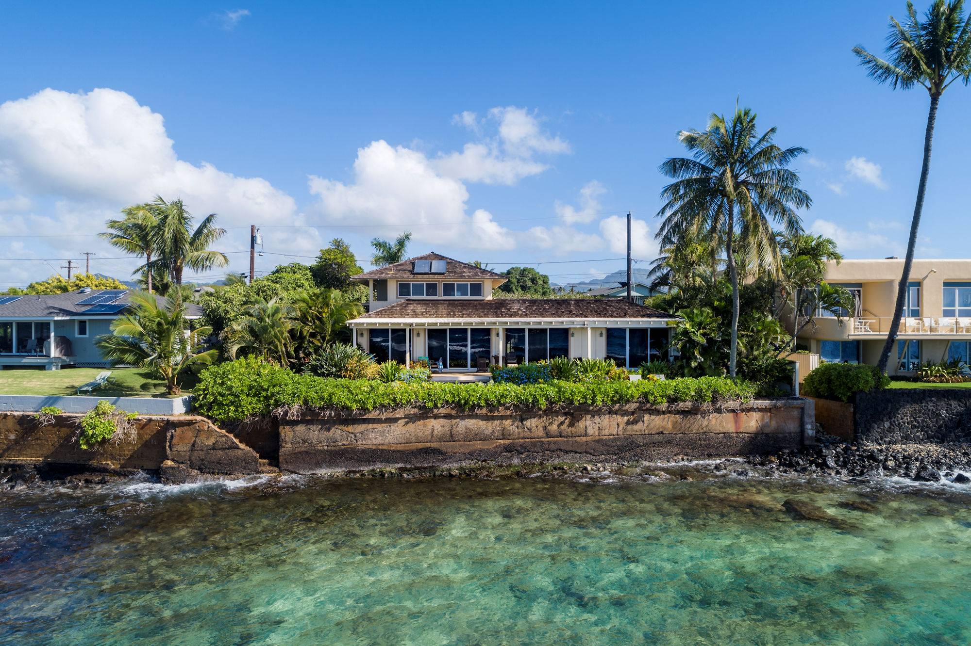 Poipu Beach House Premier Oceanfront Home With A C Garden Island Rentals