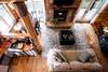 Upper level view of living area and kitchen