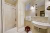 MARBLE ENSUITE BATH; SINGLE VANITY & TUB/SHOWER COMBINATION MARBLE ENSUITE BATH; SINGLE VANITY & TUB/SHOWER COMBINATION