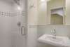 FULL BATH OFF LIVING AREAS, SINGLE VANITY, GLASS ENCLOSED SHOWER