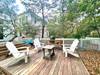 REAR DECK W/ADIRONDACK SEATING FOR THREE, W/GREEN EGG REAR DECK W/ADIRONDACK SEATING FOR THREE, W/GREEN EGG