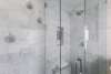 MASTER SHOWER W/GLOBE LIGHTING & RAINFALL SHOWER
