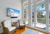 LARGE MOUNTED FLAT SCREEN TV, VIEW TO BALCONY LARGE MOUNTED FLAT SCREEN TV, VIEW TO BALCONY