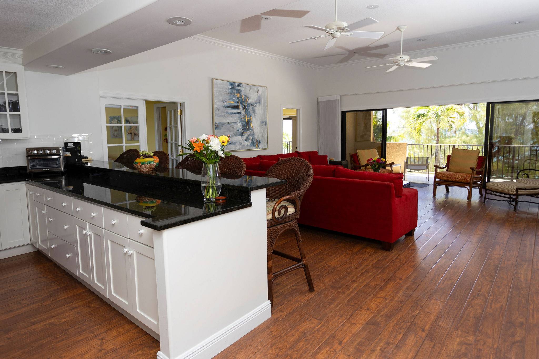 View of The Counter Area and Living room 
