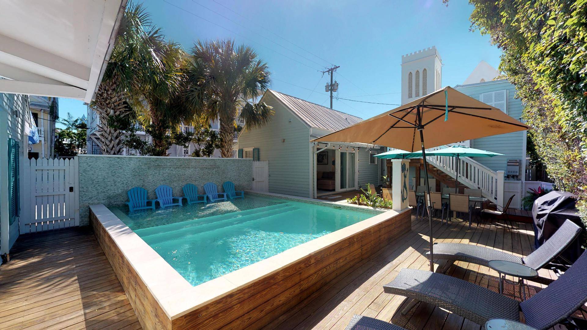 In the middle of the complex is a private pool.  The perfect place to relax in the Key West sun!