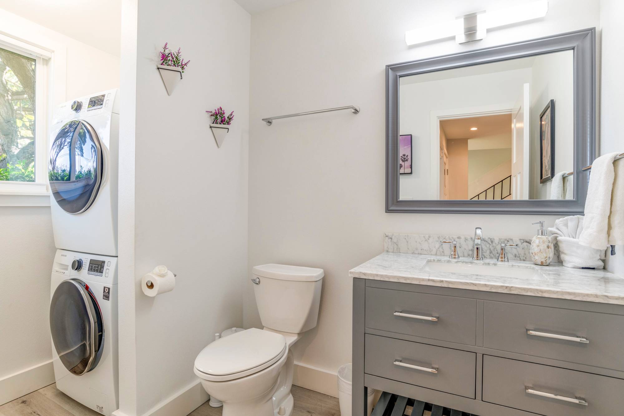 bathroom with washer/dryer
